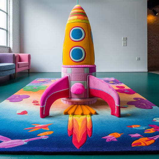 Stellar Voyage 3D Rocket Rug